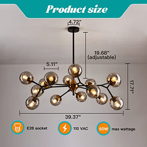 15 Light Sputnik Modern Large Chandelier