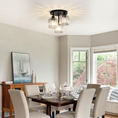 Crystal Semi Flush Mount Ceiling Light