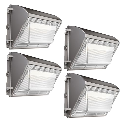 60W LED Wall Pack Light with Dusk to Dawn Photocell (4 Count)