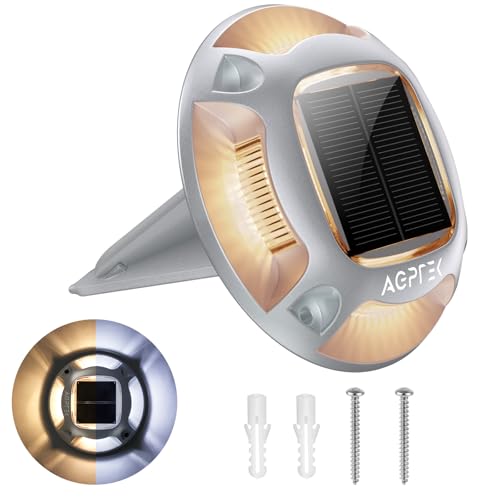 2 Colors in 1 Solar Driveway Light 1 Pack with Ground Spike Design