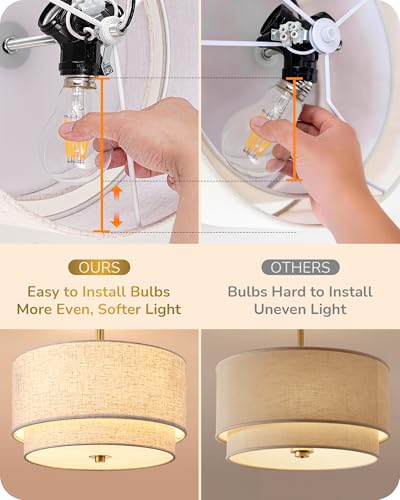 12.6Inch Semi Flush Mount Ceiling Light
