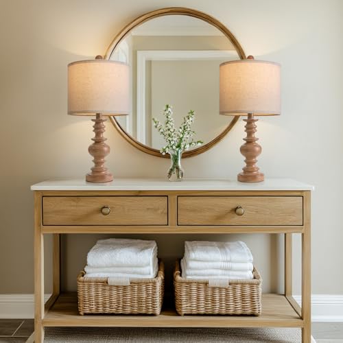 20" Rustic Bedside Lamps Set of 2 (2 Count)