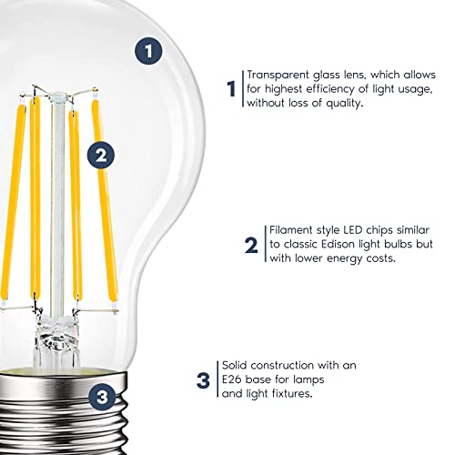 Vintage A19 LED Light Bulbs 100W Equivalent (2 Count)