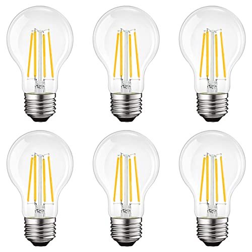 Vintage A19 LED Light Bulbs 100W Equivalent (6 Count)