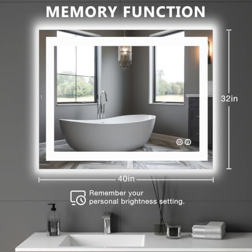 32.1"x40.1" LED Bathroom Mirror