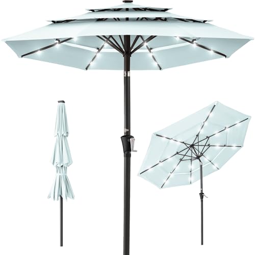 10ft 3 Tier Solar Patio Umbrella