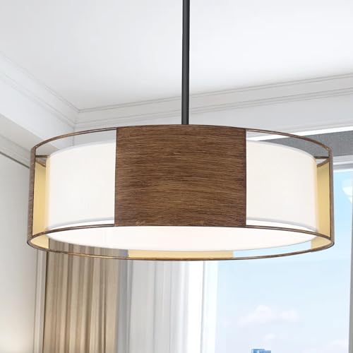 19.7'' Farmhouse Drum Chandeliers for Dining Room