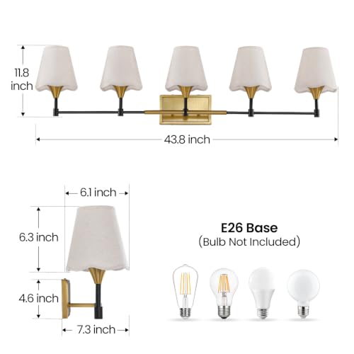 Black Gold Bathroom Vanity Light (Black Gold / 5 LIGHT)