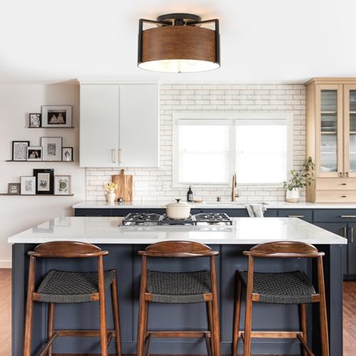 15'' Farmhouse Semi Flush Mount Ceiling Light