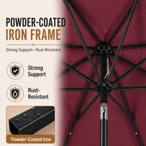 9FT Solar Patio Umbrella w