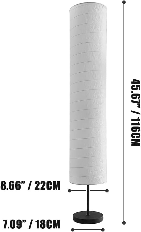 YY YEARCHY Floor Lamp Paper Lamp Standing Lamps with Rice Paper Shade for Bedroom Livingroom