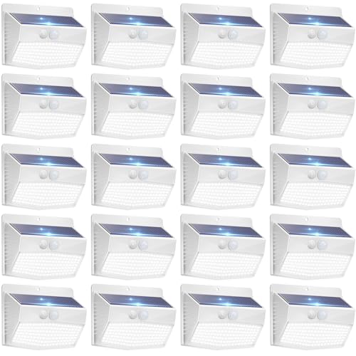 20 Pack Solar Motion Sensor Lights Outdoor Waterproof with 3 Modes (20 Count)