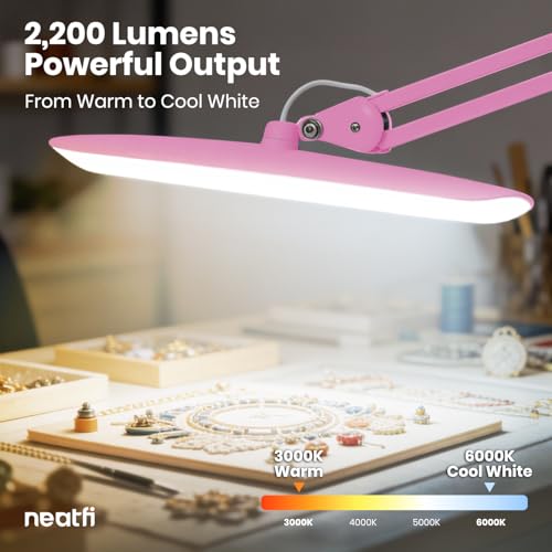 XL 2200 Lumens 20W LED Desk Lamp with Clamp