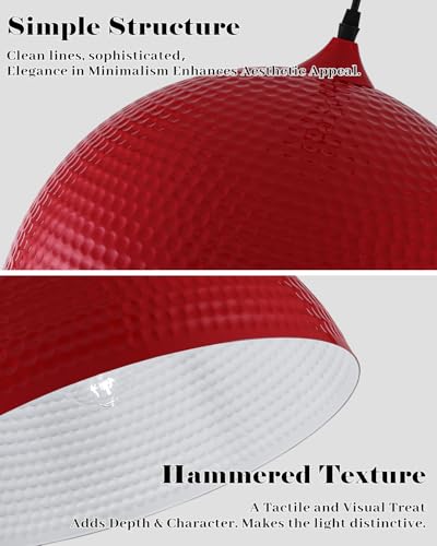 16 inch Red Pendant Light 2 Pack
