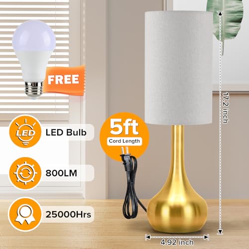 Touch Gold Table Lamp for Nightstand