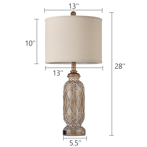 Farmhouse Lamps for Living Room Set of 2 (2 Count)