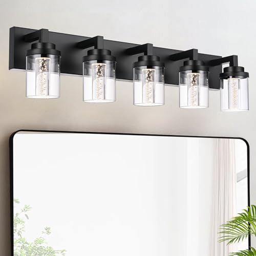 Black LED Vanity Lights for Bathroom 5 Color Temperature
