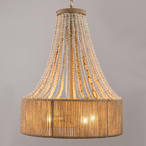 Wood Beaded Chandelier