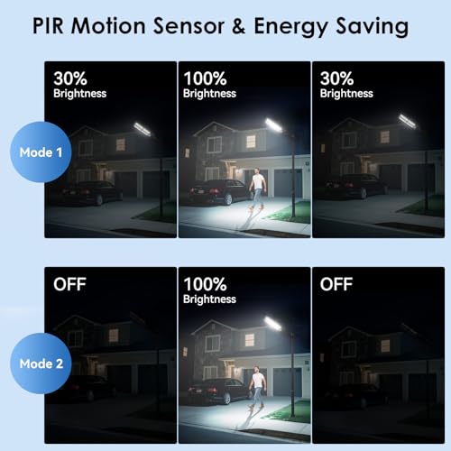 2 Pack Solar Street Lights Outdoor Waterproof 6500K 13000LM LED Solar Flood Lights Dusk to Dawn Parking Lot Light with Motion Sensor and Remote Control for Commercial Area Lighting Yard (2 Count)