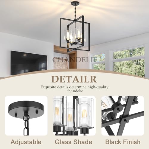 4 Light Farmhouse Chandelier Light Fixture
