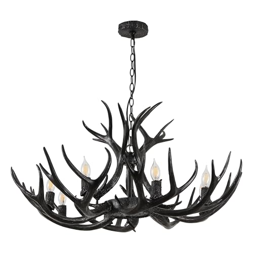 Eldora 8 Light Resin Antler Chandelier 36"