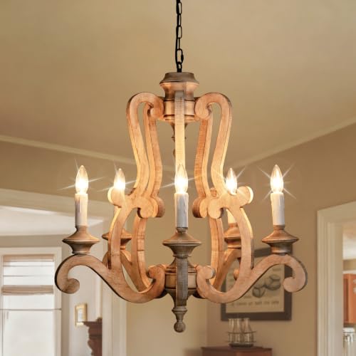 Farmhouse Wood Chandelier 5