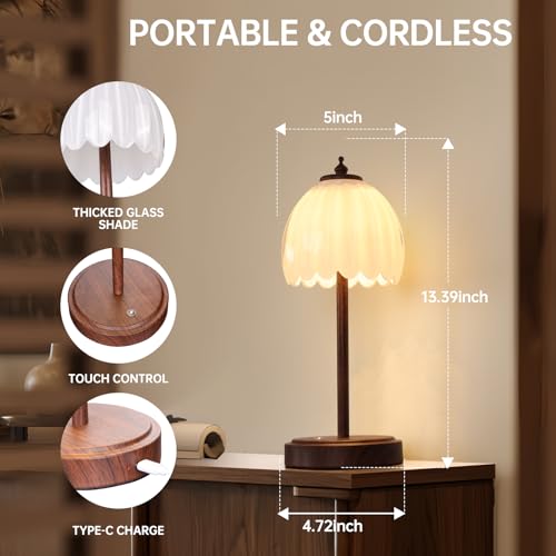 Tulip Table Lamp with 5200mAh Battery & Touch Control