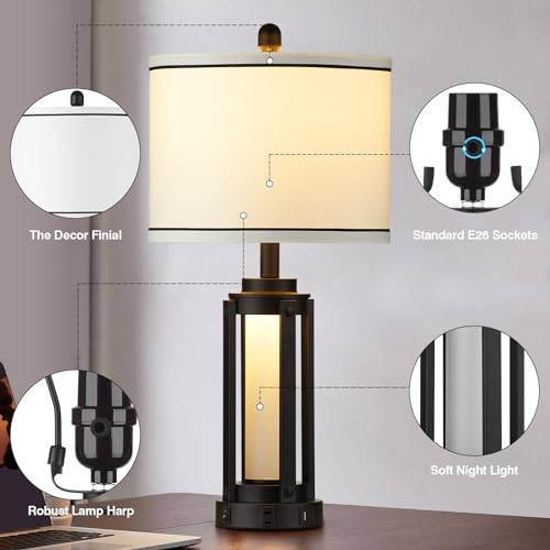 25" Modern Table Lamps Set of 2 (2 Count)