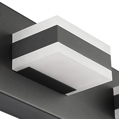 Black Bathroom Light Fixtures 4 Lights Bathroom Vanity Light LED Dimmable Matt Black Vanity Lights 32W Cool White 6000K & 0%