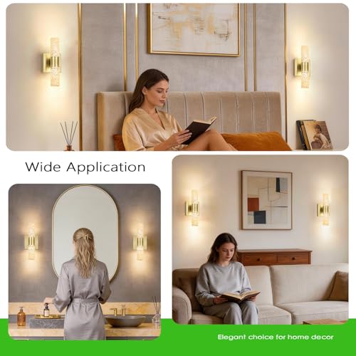 2 Pack Gold LED Wall Sconces (2 Count)