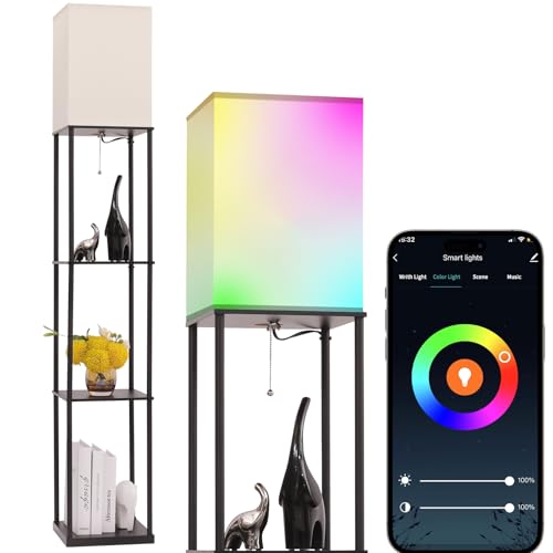 Floor Lamp with Shelves