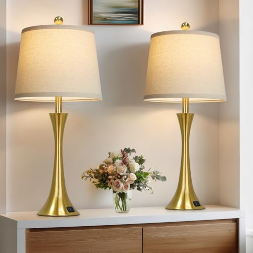 27.5" Gold Lamps Set of 2 (2 Count)