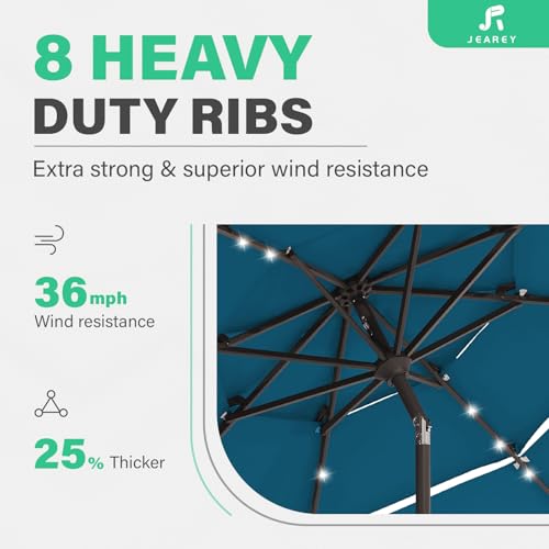 9 ft 3 Tier Outdoor LED Lighted Patio Umbrella w