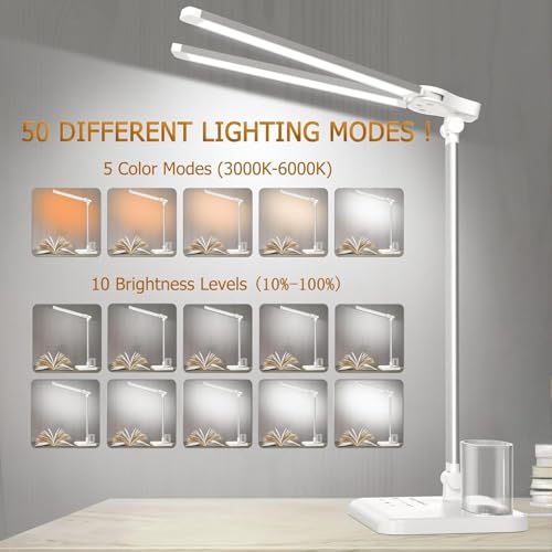 LED Desk Lamp for Home Office Desk Light Table Lamp 50 Lighting Modes Timer