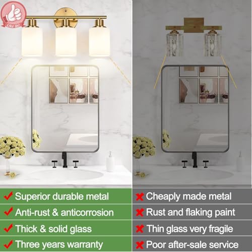 3 Light Bathroom Light Fixtures (3 Count)