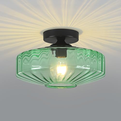 Mid Century Green Glass Ceiling Lights