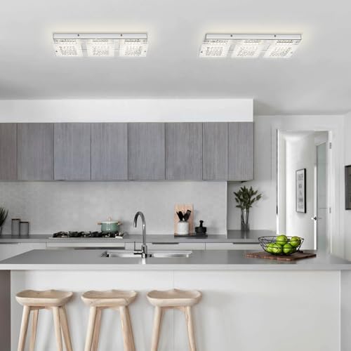 Crystal Ceiling Light Flush Mount Modern Rectangle Ceiling Light Fxiture