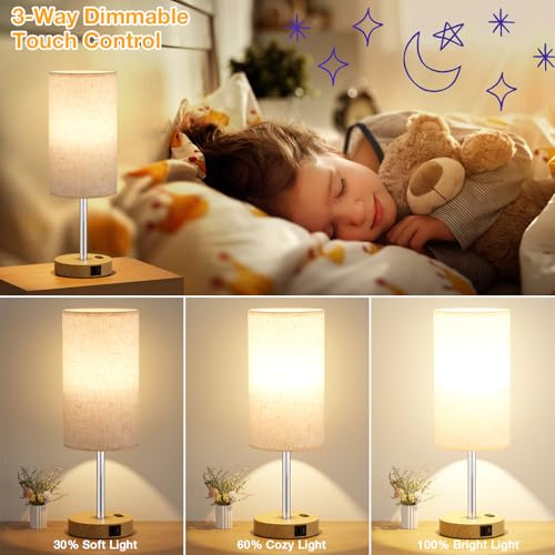17.4" Bedside Lamp for Bedroom