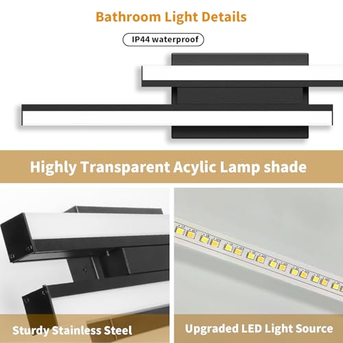 Bathroom Light Fixture Over Mirror 5CCT LED Retractable Vanity Light Bar
