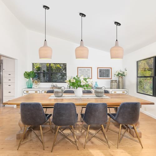Large Hammered Glass Rattan Pendant Light Boho 1 Light Single Dome Pendant Lighting Fixtures for Kitchen Island Dining Room Hallway