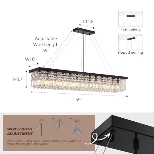 59 inch Modern Crystal Chandelier