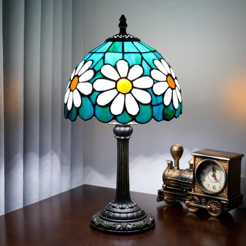 Tiffany Style Stained Glass Table Lamp Chrysanthemum Small Table Lamp Bedroom Bedside Lamp Living Room Dining Room Office Decoration Desk Lamp Home Decoration Creative Gift Scene Props