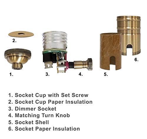 Vintage Turn Knob Dimmer Lamp Socket for Incandescent LED Bulbs (4 Count)