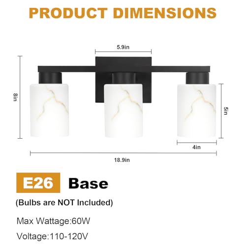 3 Light Bathroom Light Fixtures (3 Count)