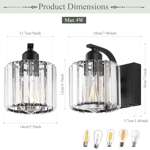 8 Inch Battery Operated Wall Sconces Set of 2 (2 Count)