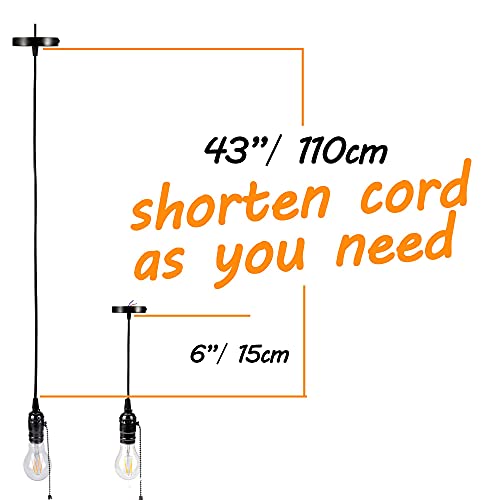Industiral Pendant Light Fixture with Pull Chain