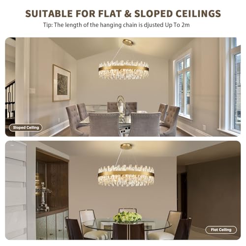 Modern Brass Gold Crystal Chandelier Lights