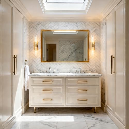 Bathroom Sconces Brass Sconces 22.8in Glass Sconces Dimmable
