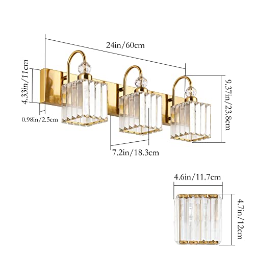 Modern Gold Crystal Vanity Lights for Bathroom 3