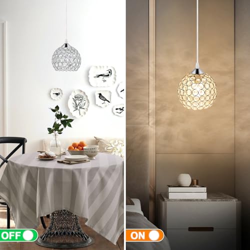 Plug in Crystal Chandelier Lighting with Long Cord 13.12ft and On